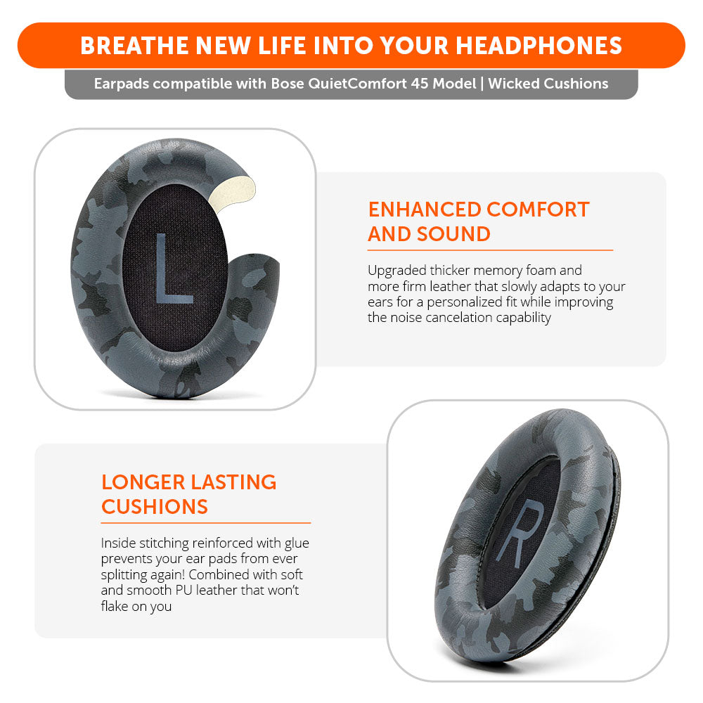 Wicked Cushions Bose QC45 Replacement Ear Pads
