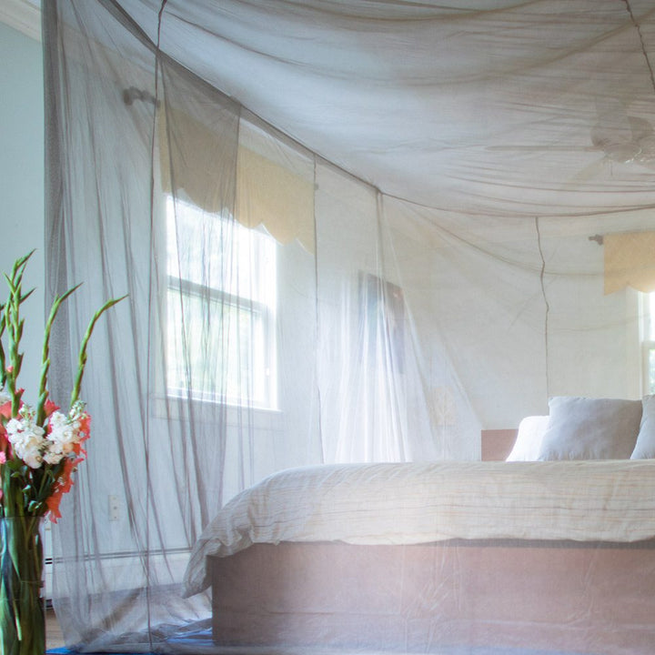 SYB Faraday Bed Canopy installed around a bed