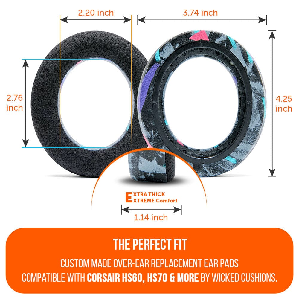 Wicked Cushions Corsair HS50, HS60, and HS70 Earpads - WC FreeZe Cooling Gel