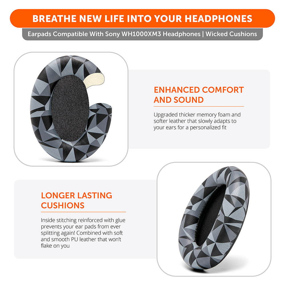 Wicked Cushions Ear Pads For Sony WH1000XM3 Over-Ear Headphones