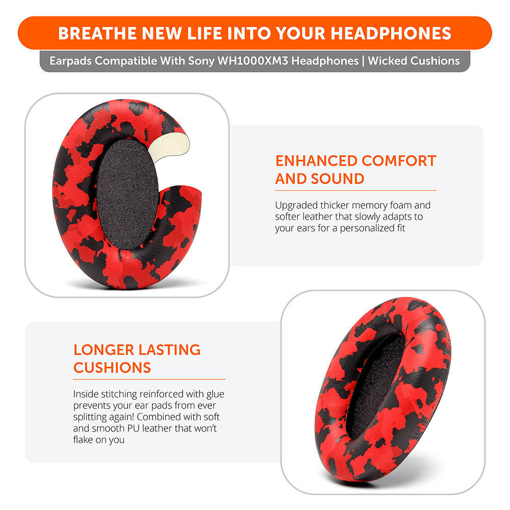 Wicked Cushions Ear Pads For Sony WH1000XM3 Over-Ear Headphones