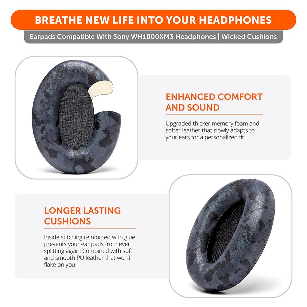 Wicked Cushions Ear Pads For Sony WH1000XM3 Over-Ear Headphones