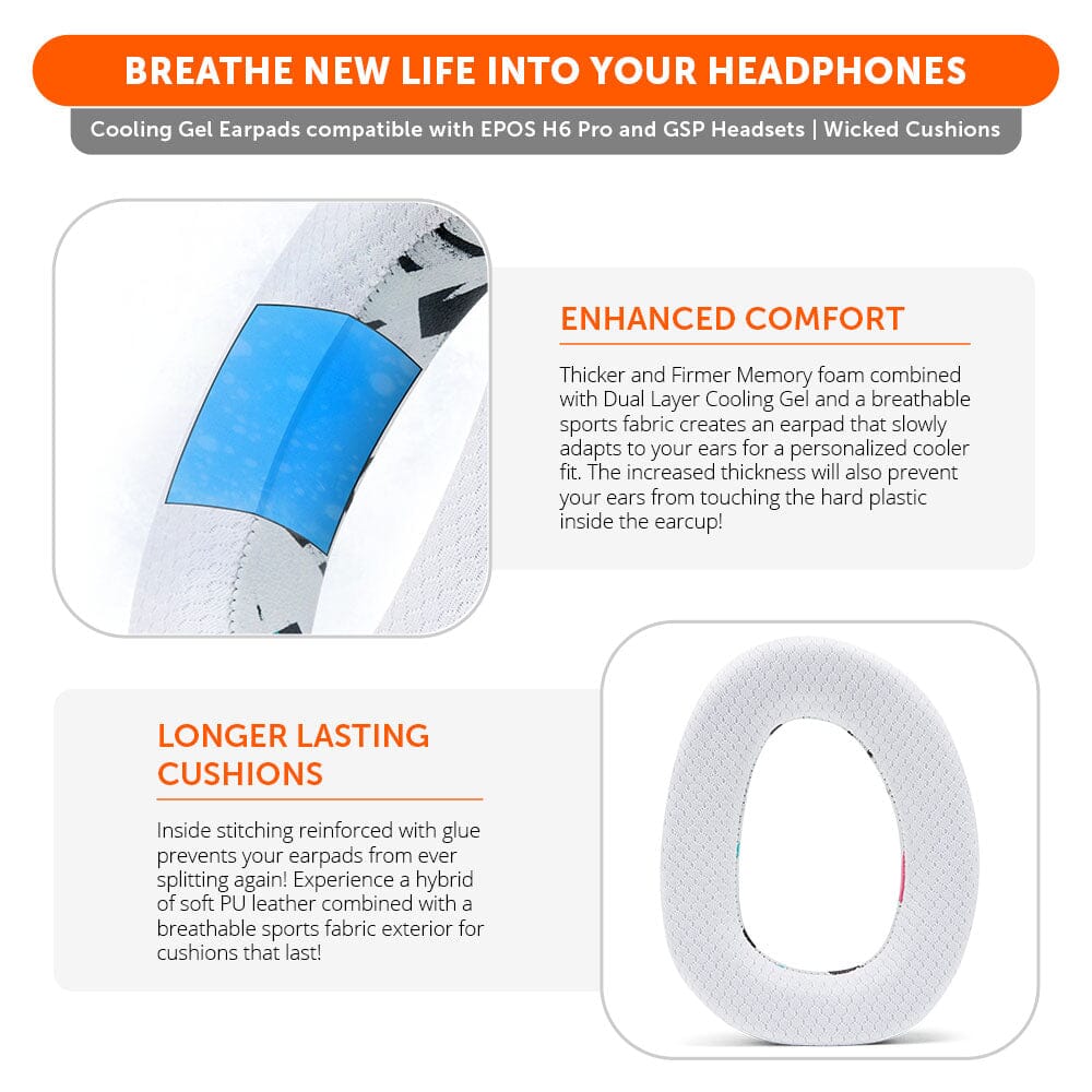 Wicked Cushions EPOS H6 Pro & GSP Headset Earpads - WC FreeZe Cooling Gel
