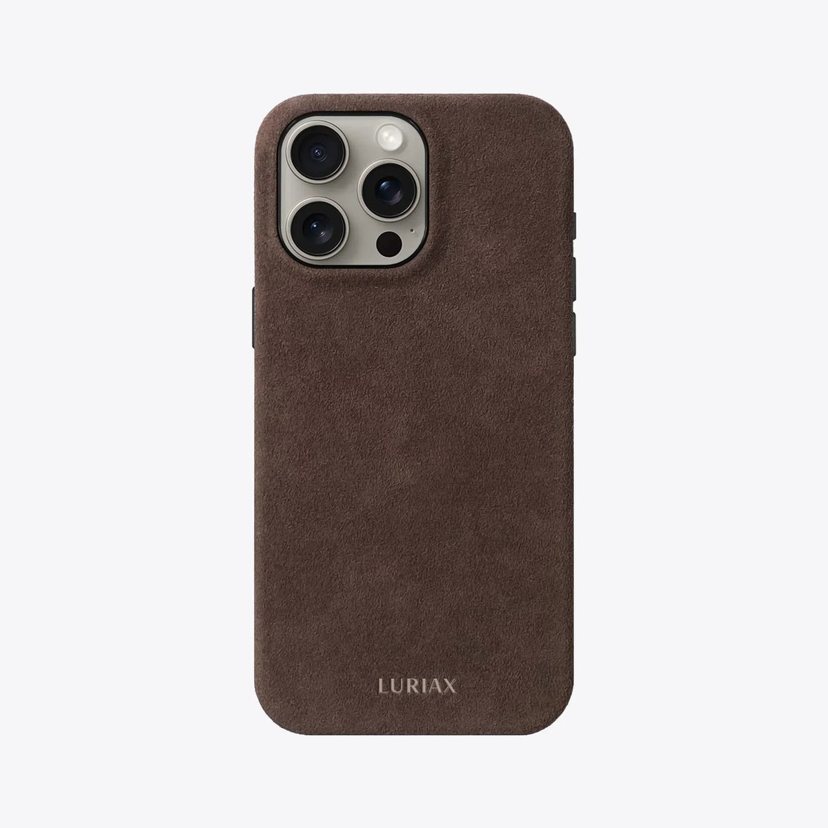 Luriax Signature Handcrafted Case iPhone 16 — Brown — rear view and camera opening