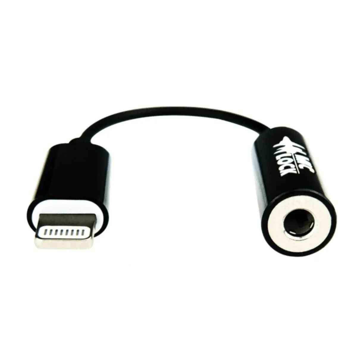 Mic-Lock Lightning plug and headphone socket close-up