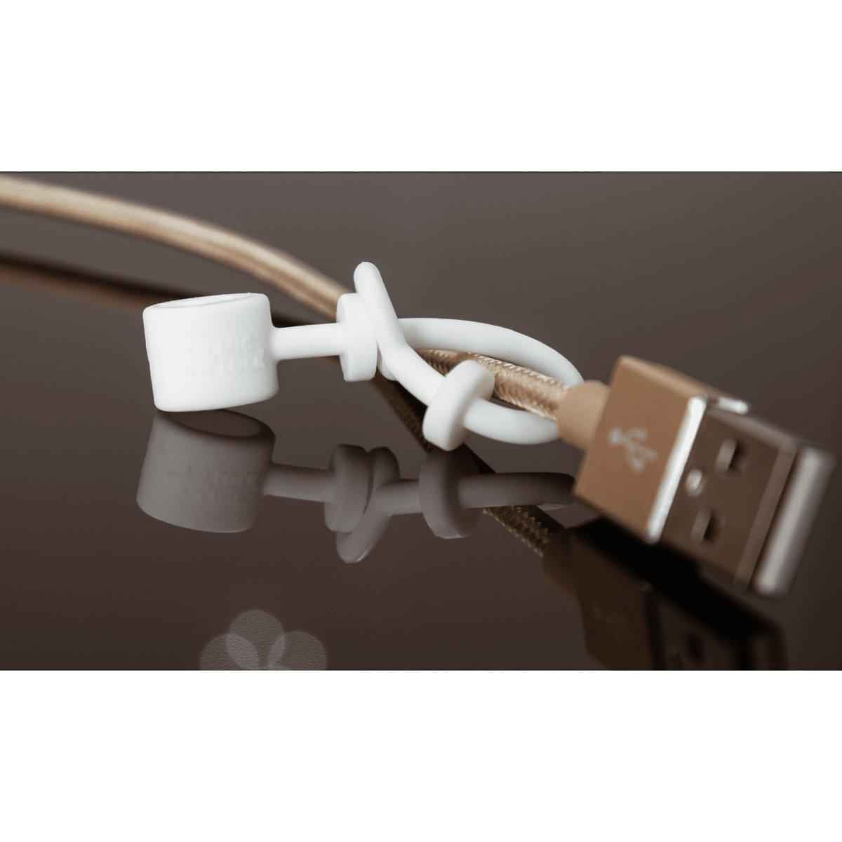 Mic-Lock White Mic-Lock Mate attached to a USB cable