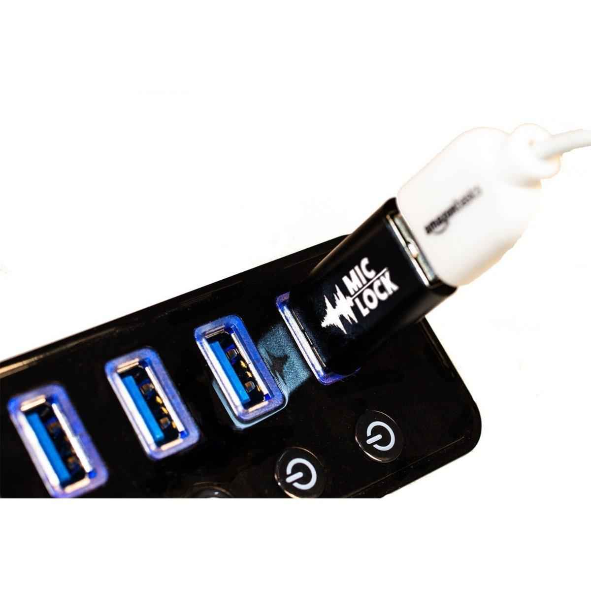 Mic-Lock Secure Charger connected to USB hub