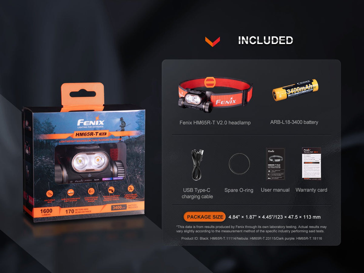 Fenix HM65R-T V2 Rechargeable Trail Running Headlamp