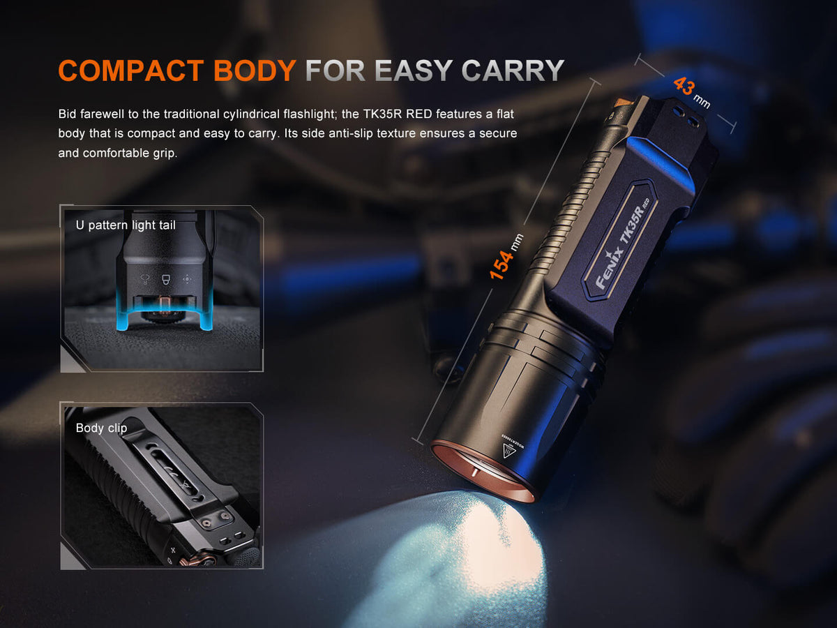 Fenix TK35R Rechargeable Flashlight — UV or Red Light