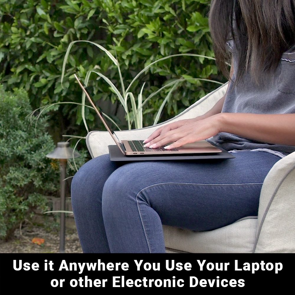 SYB Laptop Pad supporting laptop outdoors