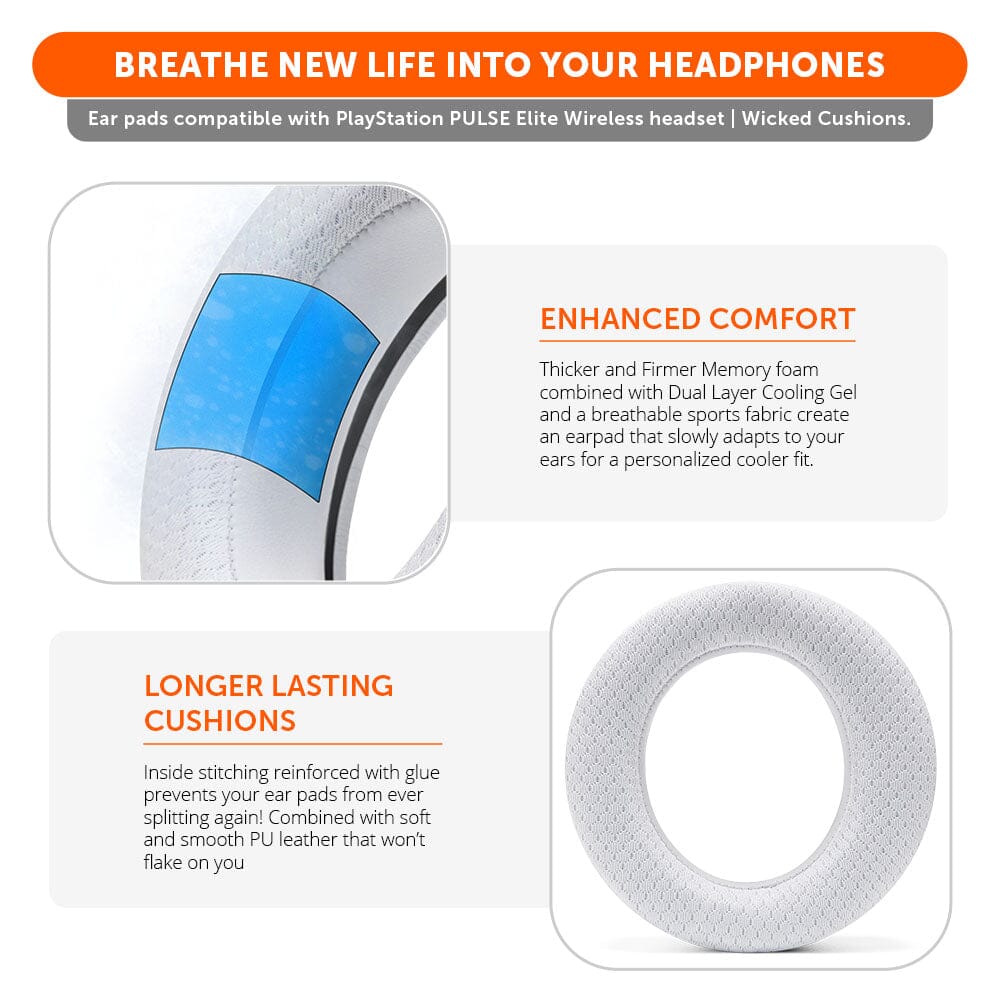 Wicked Cushions PlayStation Pulse Elite Cooling Gel Earpads - WC FreeZe Pulse Elite