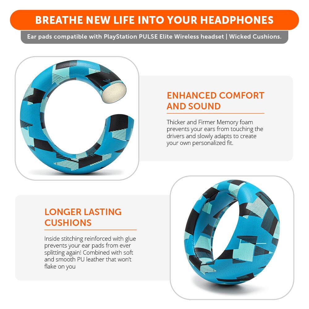 Wicked Cushions PlayStation Pulse Elite PU Leather Earpads - WC PadZ Pulse Elite