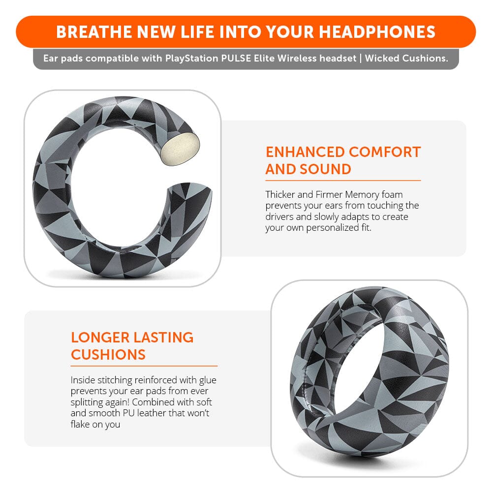 Wicked Cushions PlayStation Pulse Elite PU Leather Earpads - WC PadZ Pulse Elite