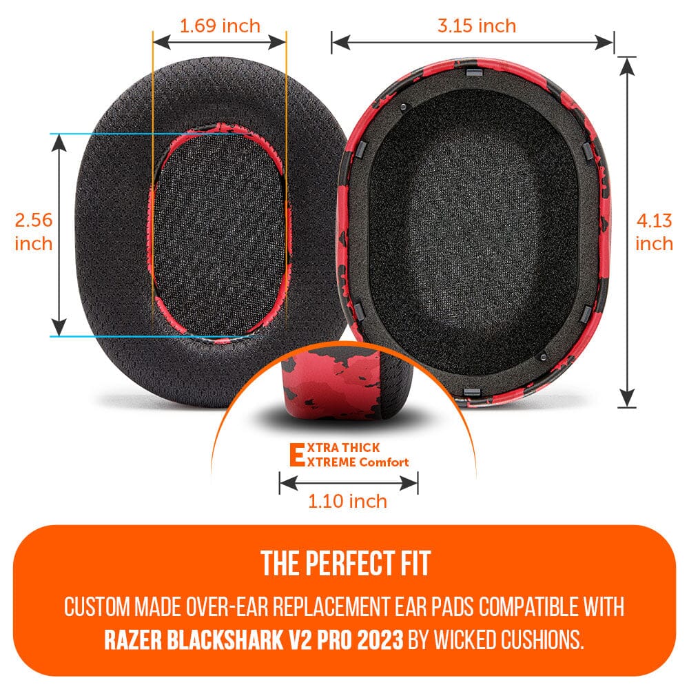 Wicked Cushions Razer Blackshark V2 Pro 2023 Earpads - WC FreeZe Cooling Gel