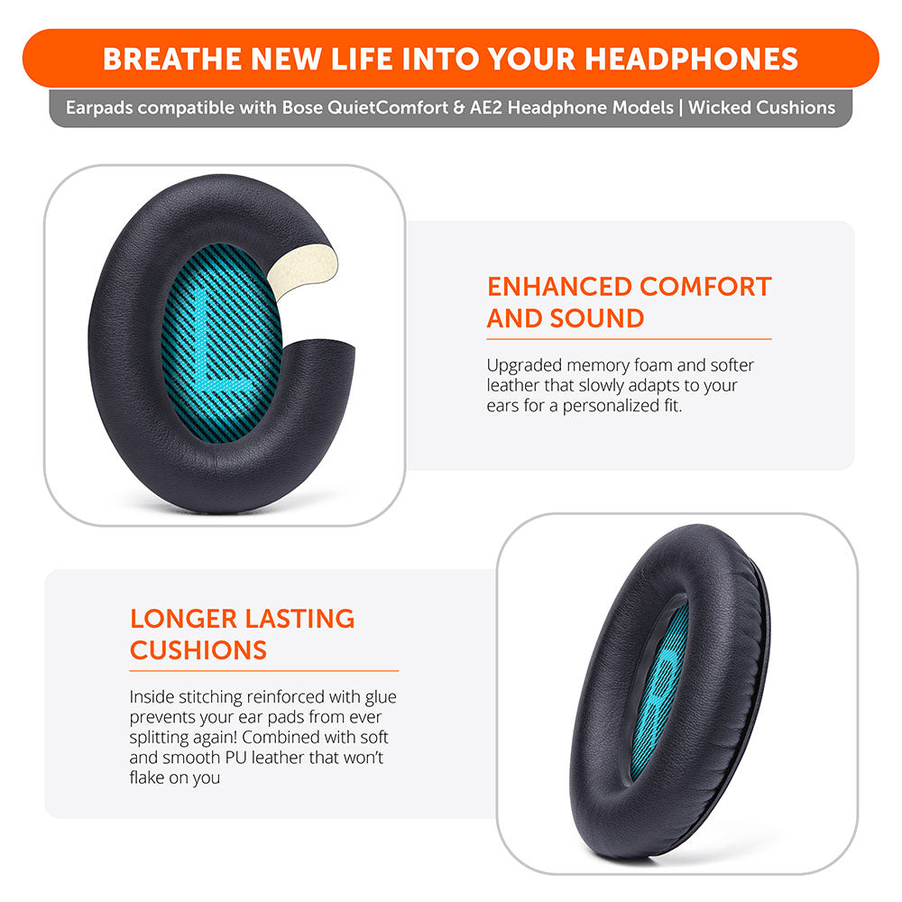 Wicked Cushions Replacement Ear Pads For Bose QC25