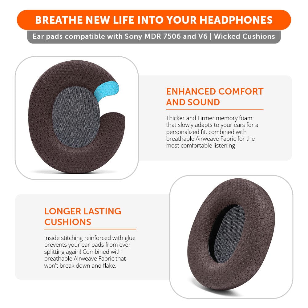 Wicked Cushions Replacement Earpads For Sony MDR 7506