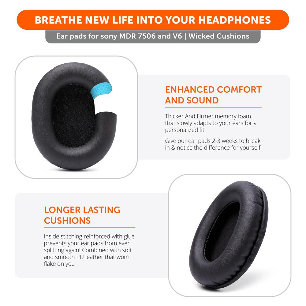 Wicked Cushions Replacement Earpads For Sony MDR 7506