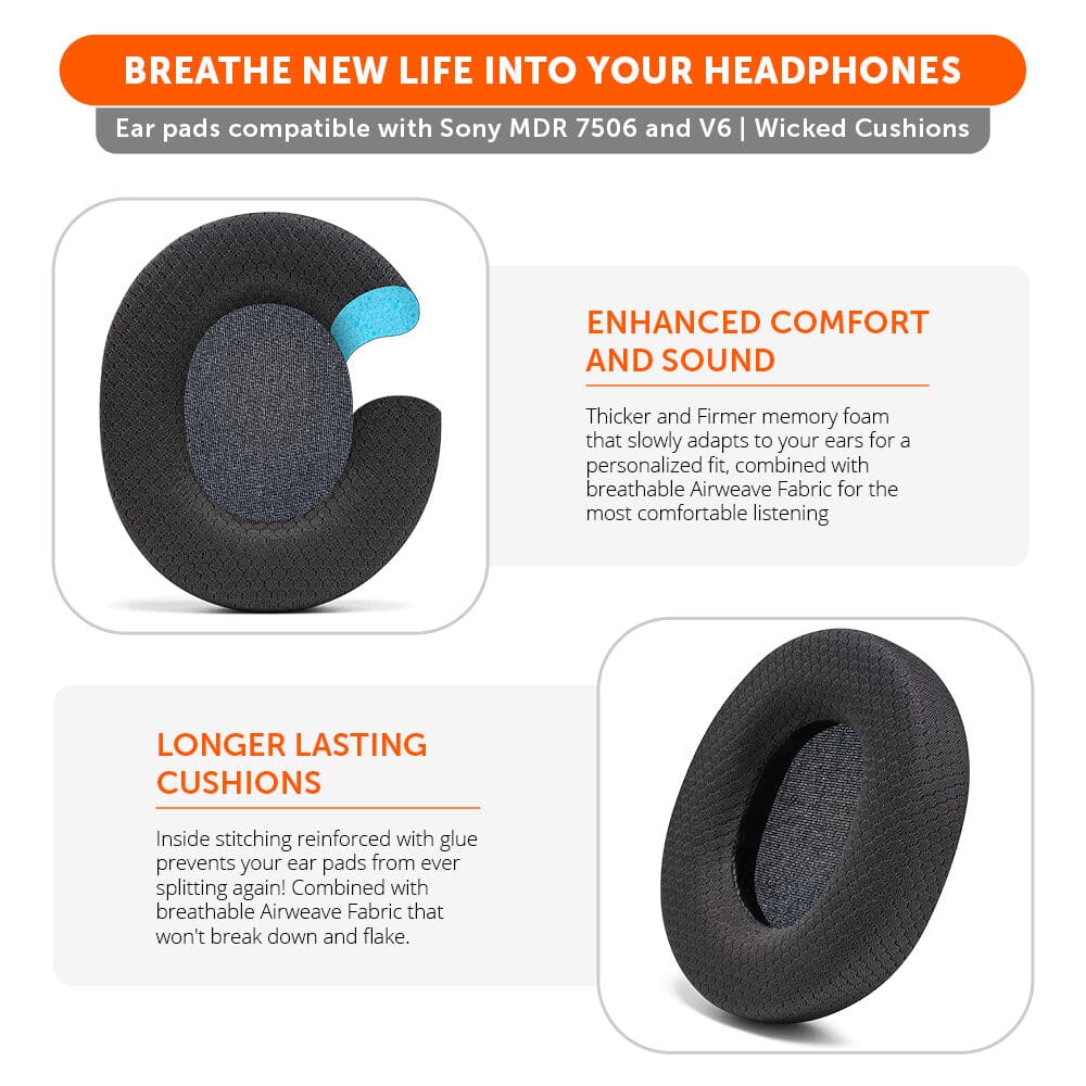 Wicked Cushions Replacement Earpads For Sony MDR 7506