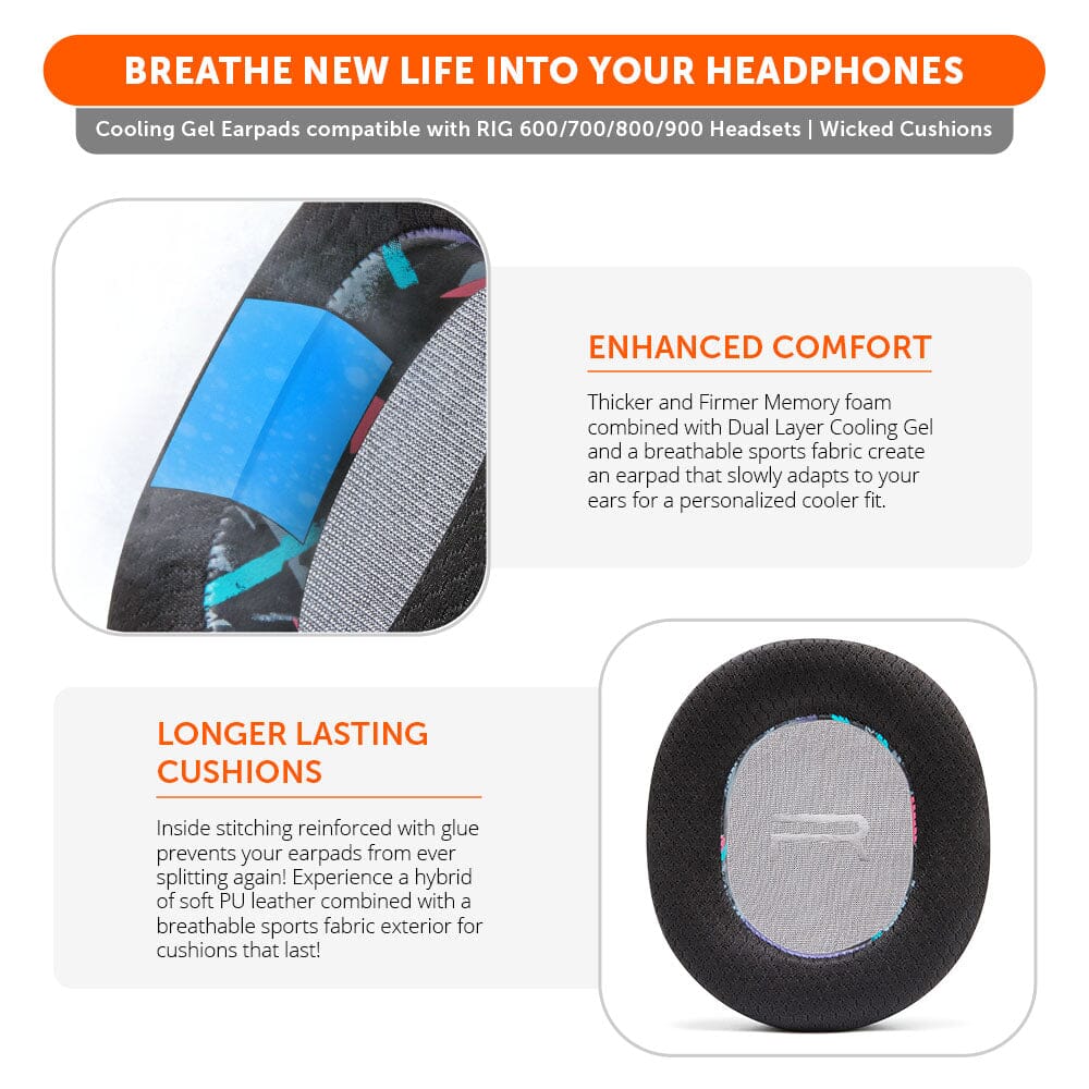 Wicked Cushions RIG 600, 700, 800 & 900 Series Earpads - WC FreeZe Cooling Gel
