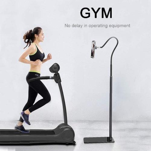 SaharaCase floor stand positioned beside a treadmill