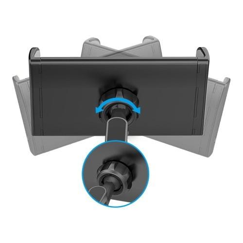Rotating ball joint and locking knob on the headrest mount