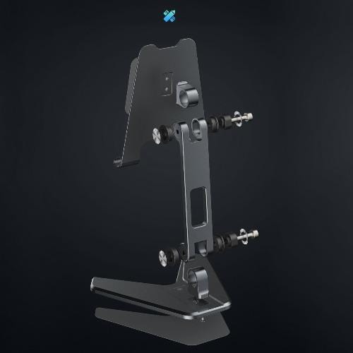 Exploded view of the SaharaCase stand hinge hardware