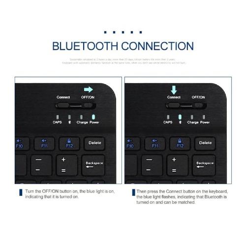 SaharaCase Bluetooth keyboard pairing controls illustration