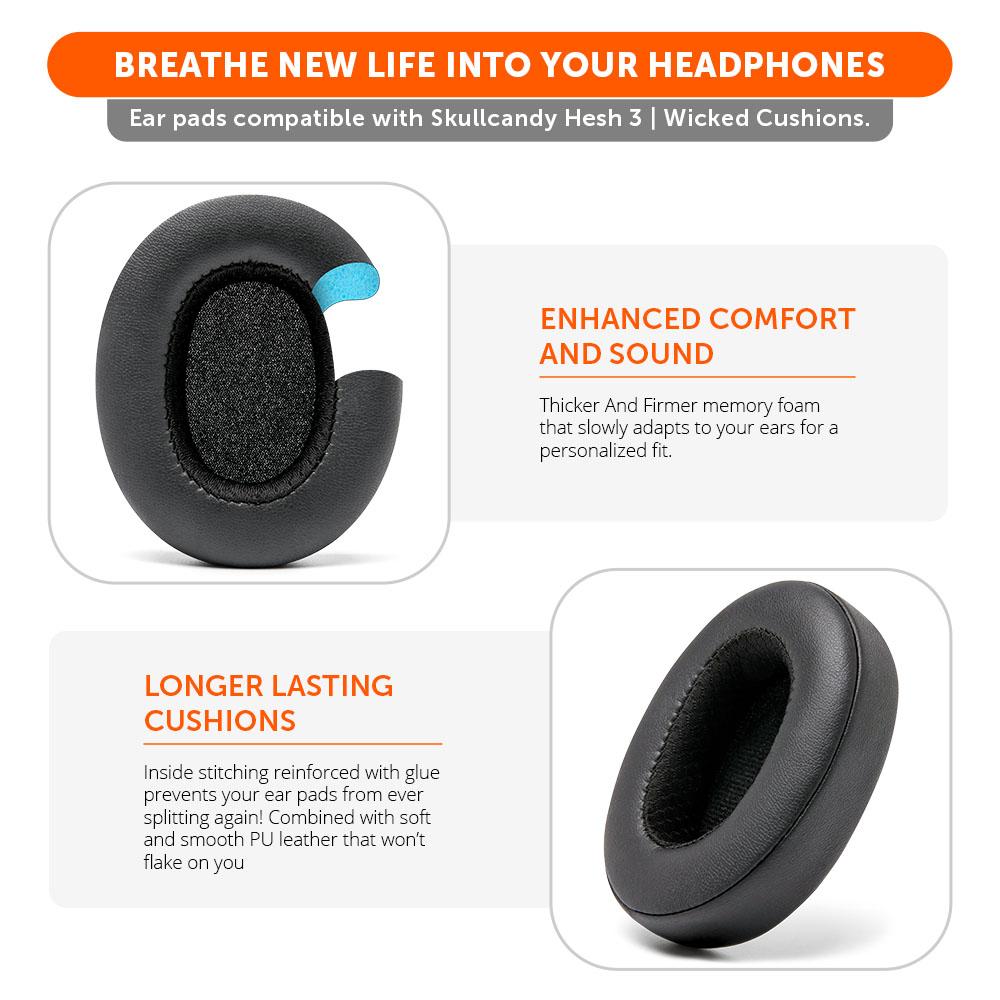 Wicked Cushions Skullcandy Hesh 3, Evo, and Crusher Replacement Earpads