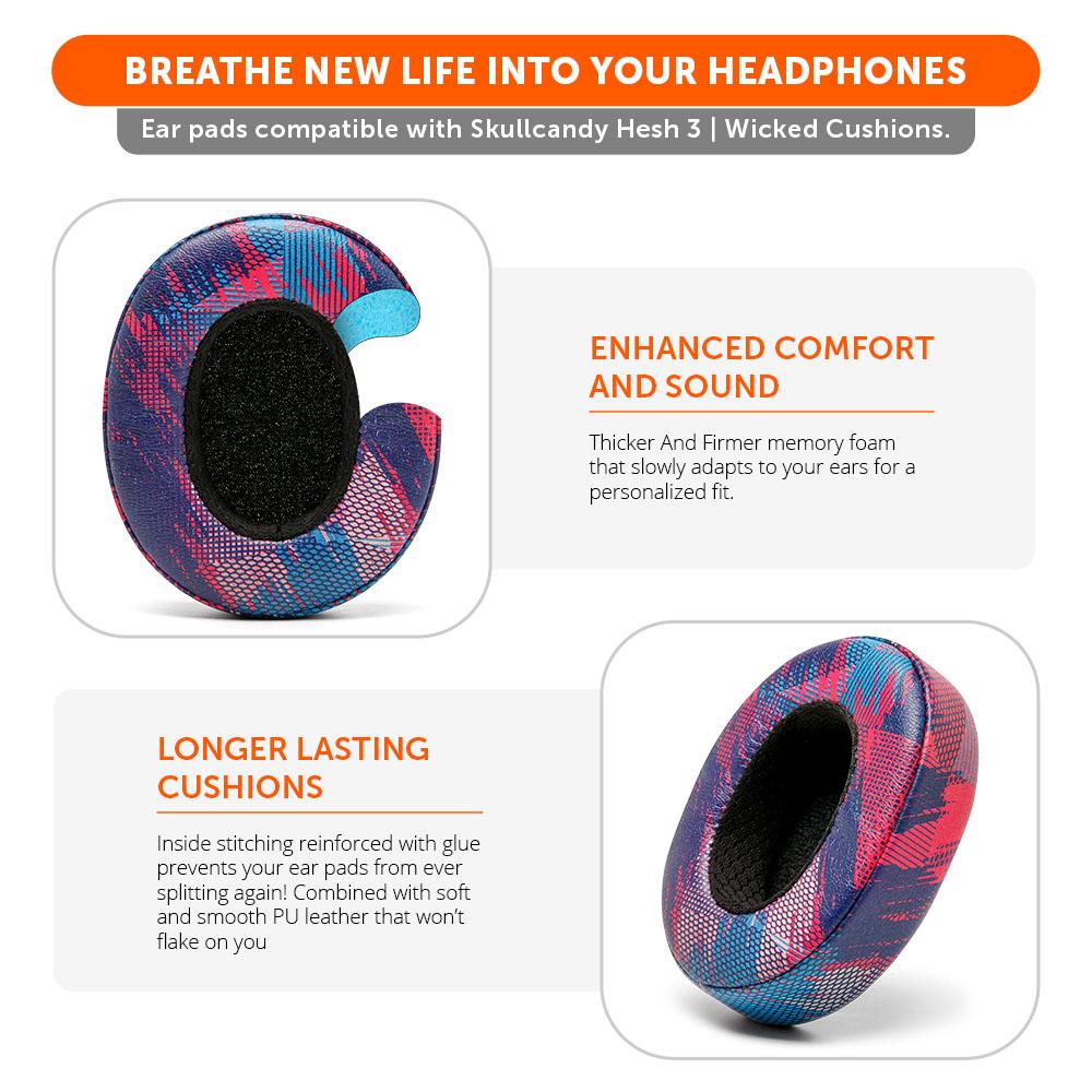 Wicked Cushions Skullcandy Hesh 3, Evo, and Crusher Replacement Earpads