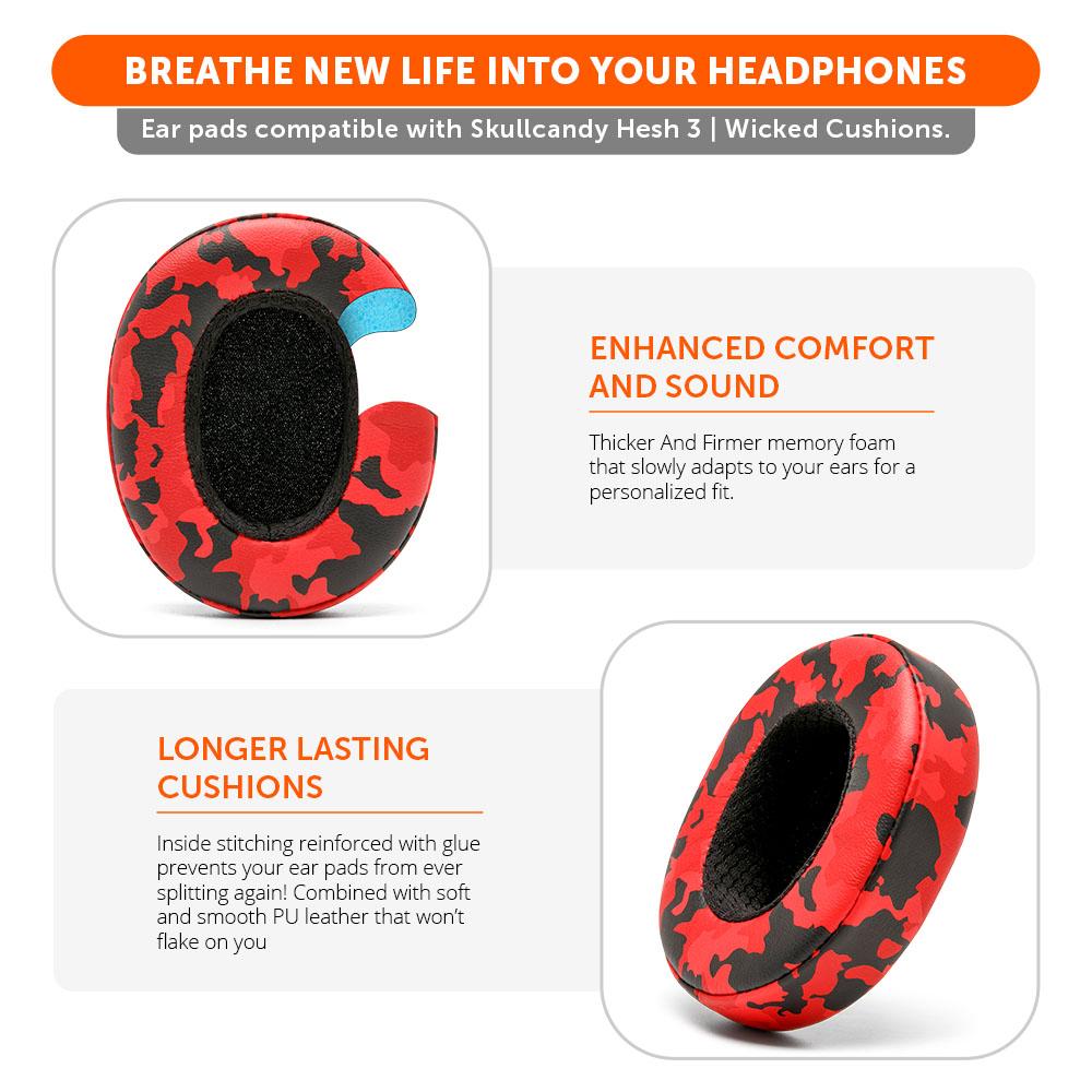Wicked Cushions Skullcandy Hesh 3, Evo, and Crusher Replacement Earpads