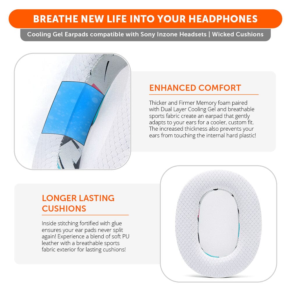 Wicked Cushions Sony Inzone H9 Earpads - WC FreeZe Cooling Gel