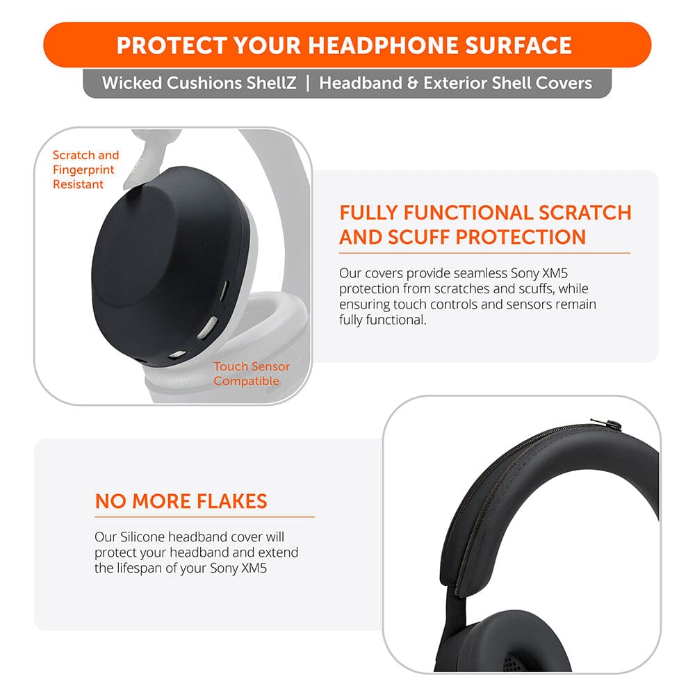 Wicked Cushions Sony XM5 Protective Shell Cover - WC ShellZ XM5