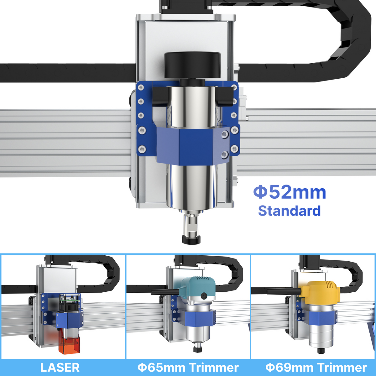 Genmitsu PROVerXL 4030 V2 CNC Router — standard spindle and optional laser or router upgrades