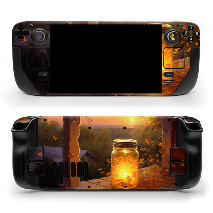 DecalGirl Country Summer skin shown on the front and back of a Valve Steam Deck