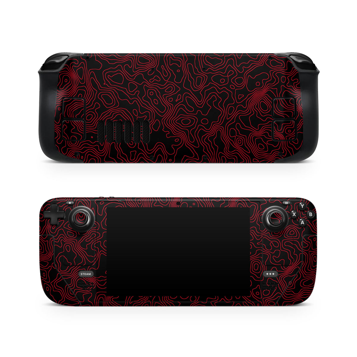DecalGirl Terraformer skin shown on the front and back of a Valve Steam Deck