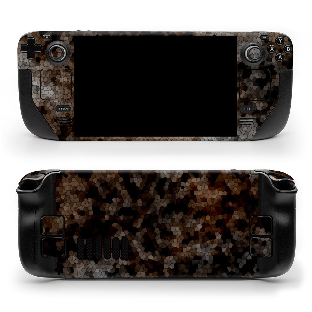 DecalGirl Timberline skin shown on the front and back of a Valve Steam Deck