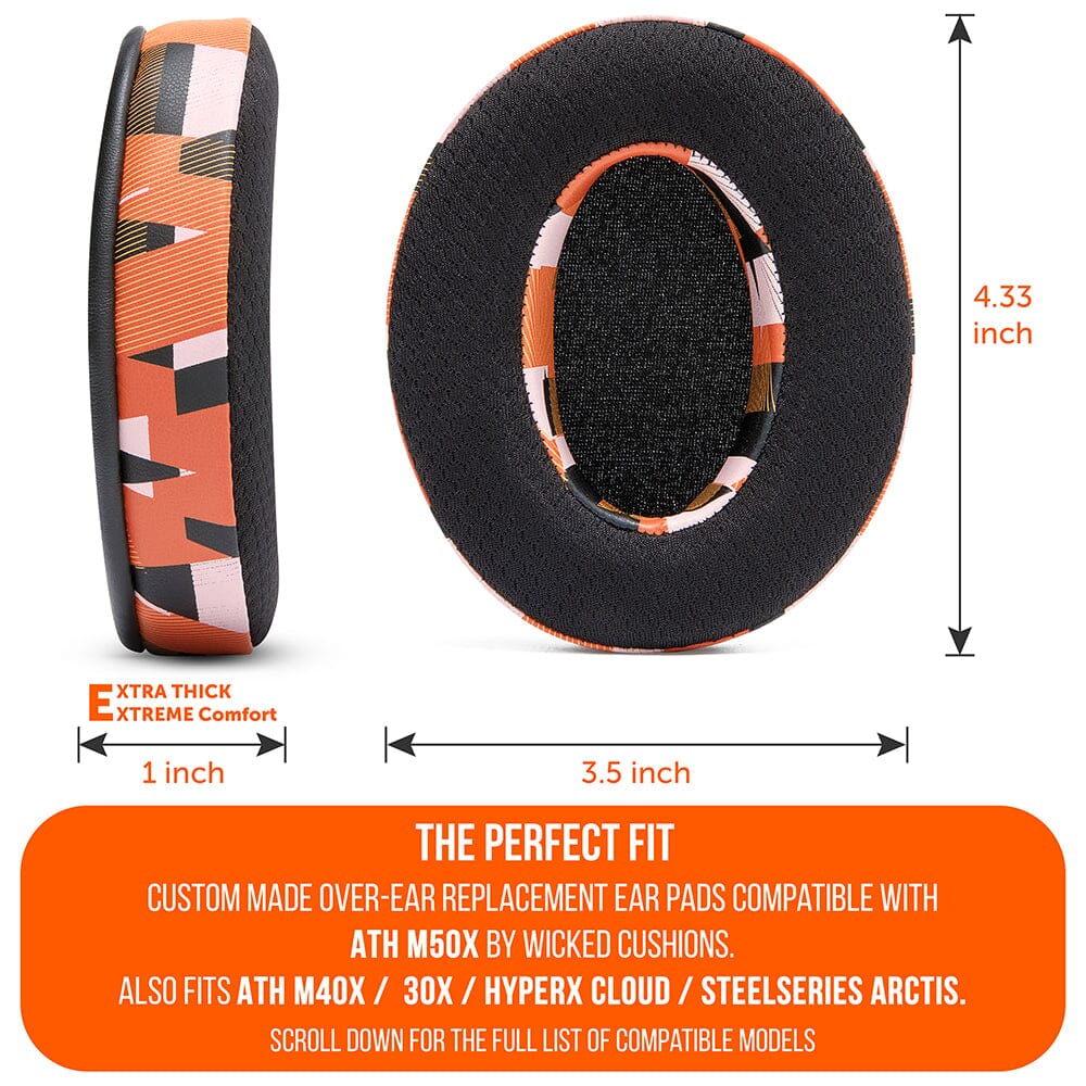 Wicked Cushions WC FreeZe - Hybrid Cooling Gel Infused Ear Pads for ATH M50X