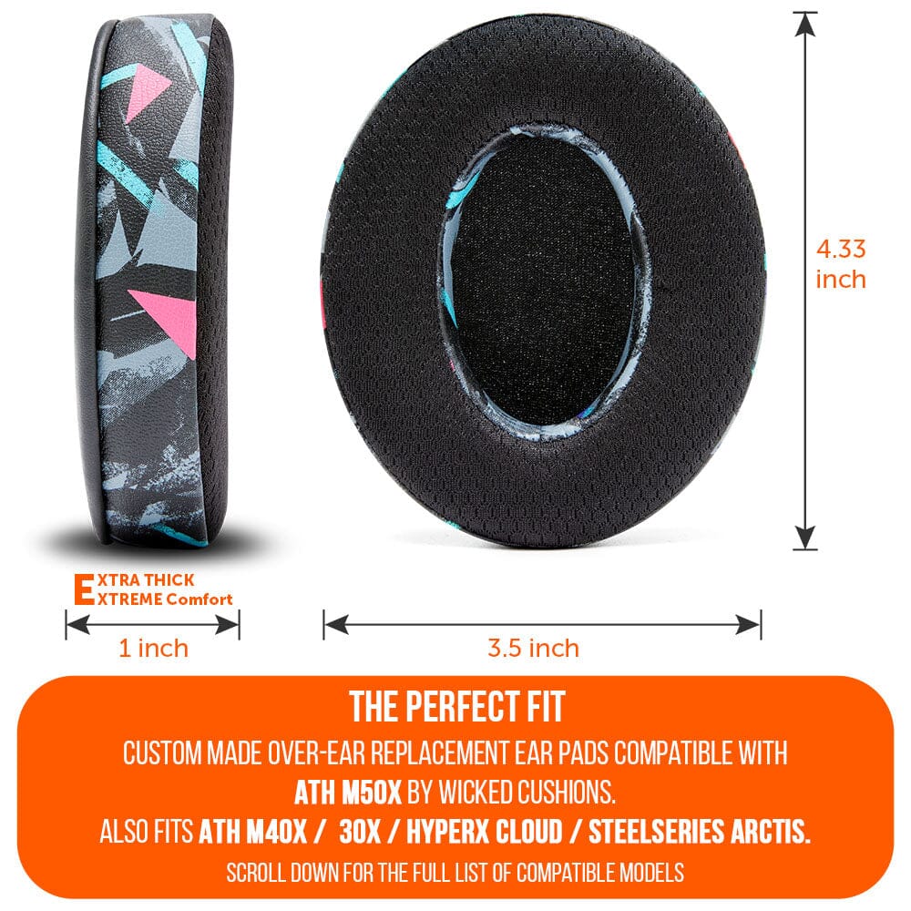 Wicked Cushions WC FreeZe - Hybrid Cooling Gel Infused Ear Pads for ATH M50X
