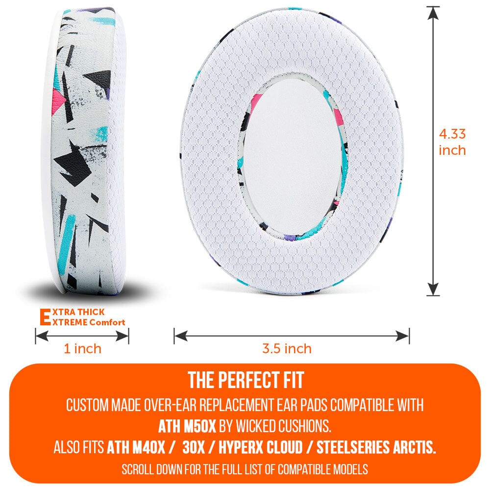 Wicked Cushions WC FreeZe - Hybrid Cooling Gel Infused Ear Pads for ATH M50X