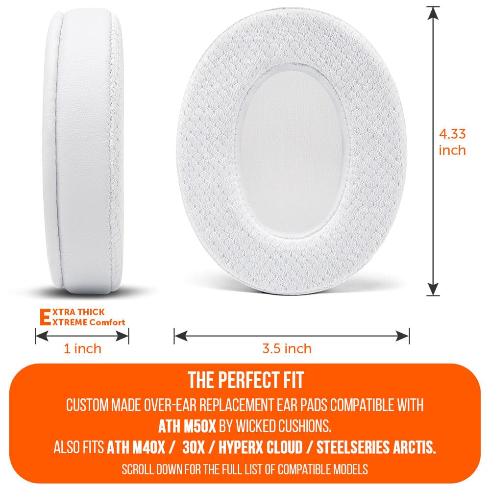 Wicked Cushions WC FreeZe - Hybrid Cooling Gel Infused Ear Pads for ATH M50X