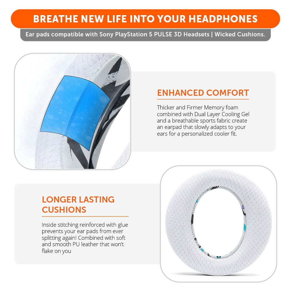 Wicked Cushions WC FreeZe Pulse 3D - Cooling Gel Earpads For PS5 Pulse 3D Headset