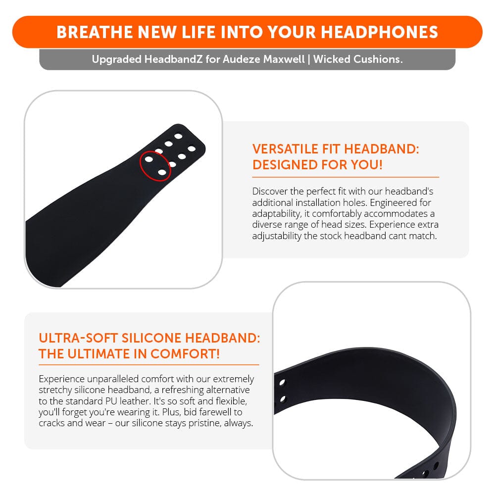 Wicked Cushions Silicone Headband for Audeze Maxwell 1, 2 and 2 ANC - WC HeadbandZ