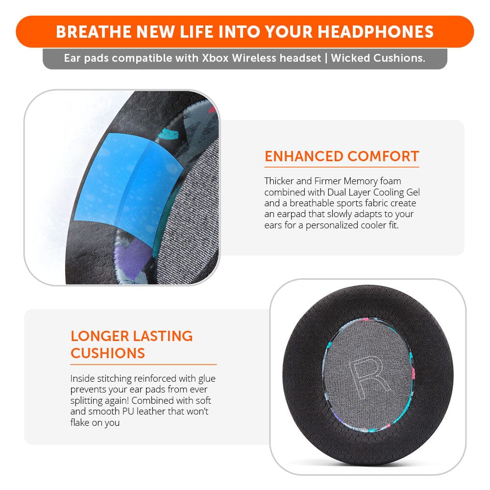 Wicked Cushions Xbox Wireless Gaming Headset Earpads - WC FreeZe Cooling Gel